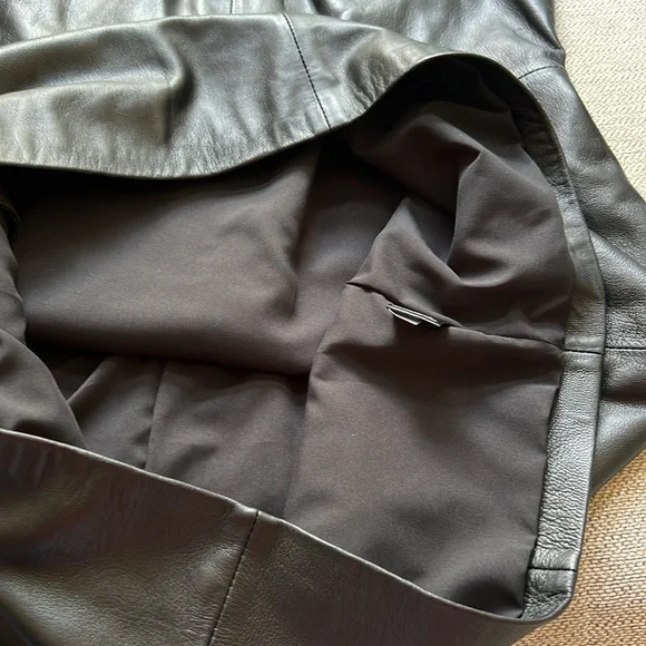 Antonio Melani Jessica Twisted Halter Neck Genuine Leather Sheath Mini Dress - Picture 13 of 16